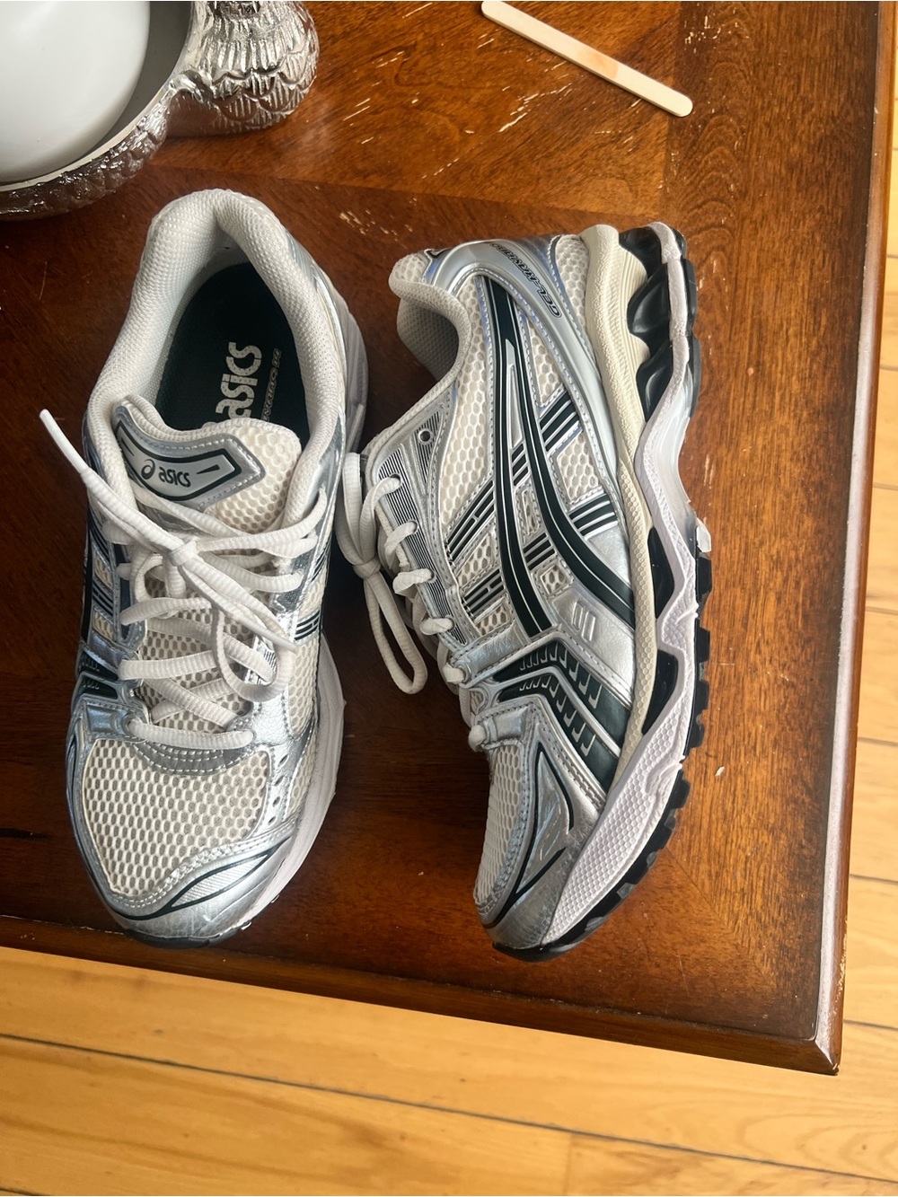 Asics Gel Kayano 14 Silver White Running Shoes Y2K - Picture 7 of 10